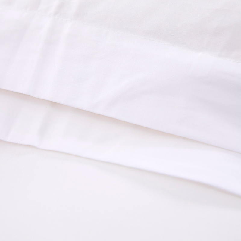 Set lenjerie de pat hotel 6080S 400TC 100% bumbac satinat alb simplu Set lenjerie de pat hotel 6080S 400TC 100% bumbac satinat alb simplu