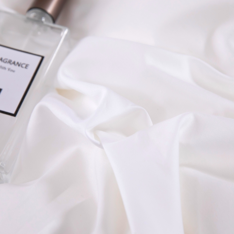 Set lenjerie de pat hotel 6080S 400TC 100% bumbac satinat alb simplu Set lenjerie de pat hotel 6080S 400TC 100% bumbac satinat alb simplu