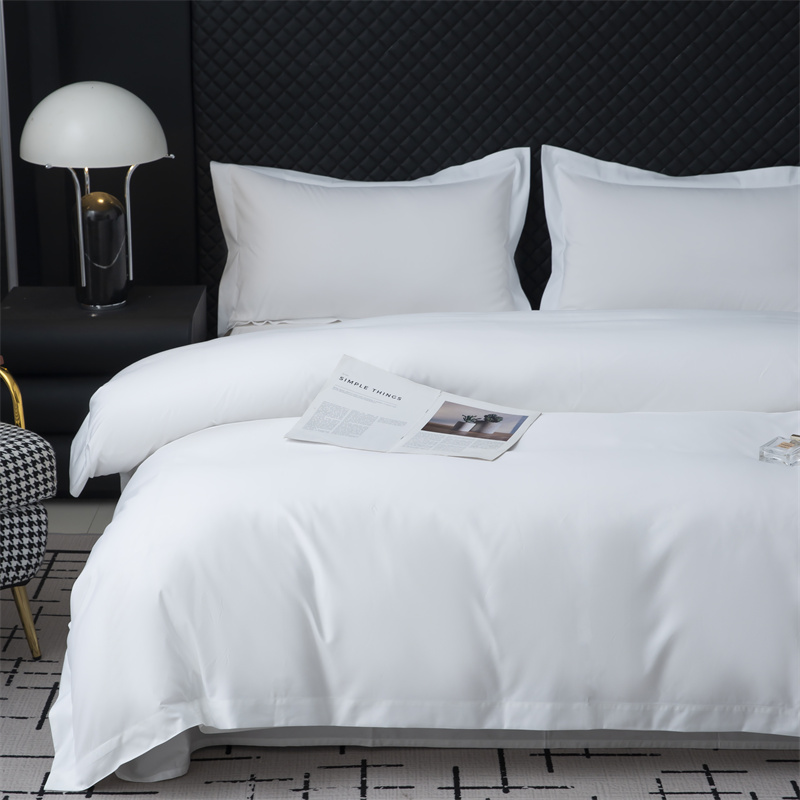 Set de lenjerie de pat din material 50% bumbac 50% poliester 300TC pentru Star Hotel Set de lenjerie de pat din material 50% bumbac 50% poliester 300TC pentru Star Hotel