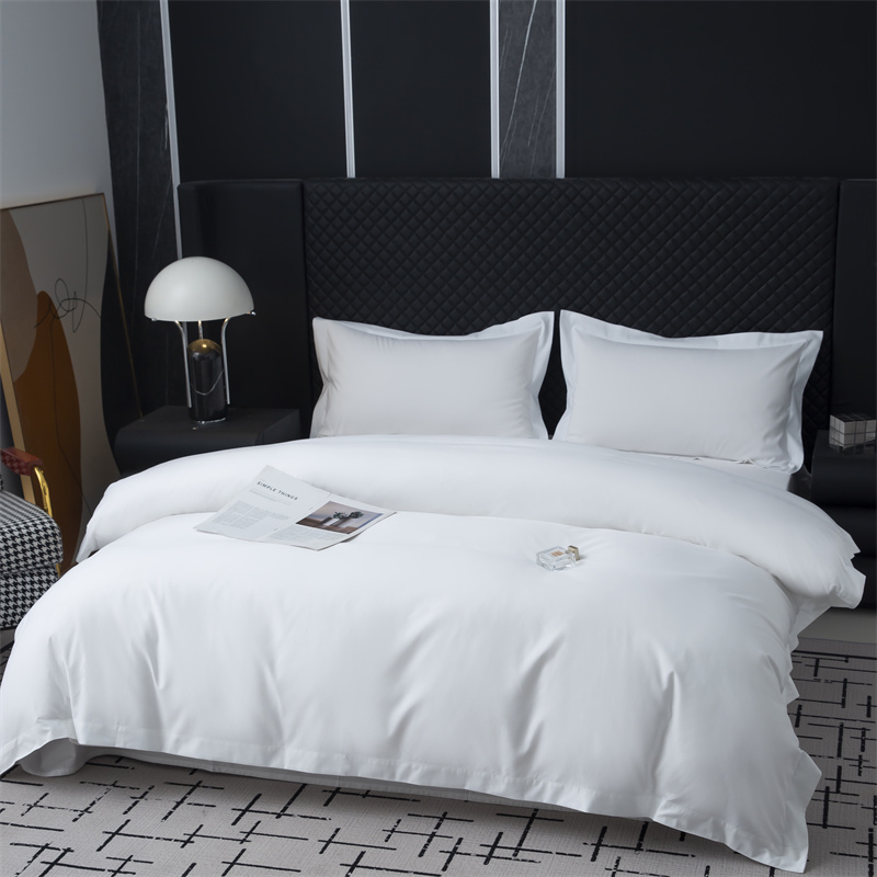 Set de lenjerie de pat din material 50% bumbac 50% poliester 300TC pentru Star Hotel Set de lenjerie de pat din material 50% bumbac 50% poliester 300TC pentru Star Hotel