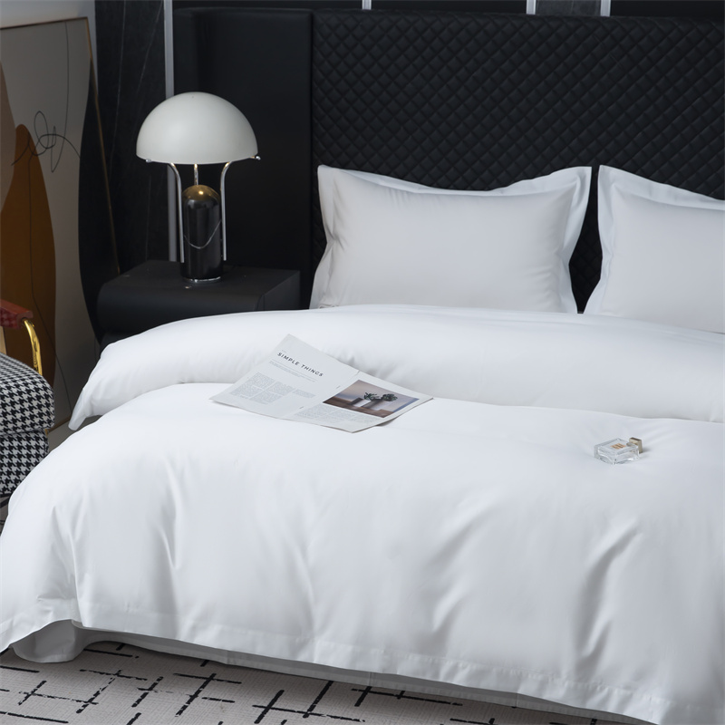 Set de lenjerie de pat din material 50% bumbac 50% poliester 300TC pentru Star Hotel Set de lenjerie de pat din material 50% bumbac 50% poliester 300TC pentru Star Hotel