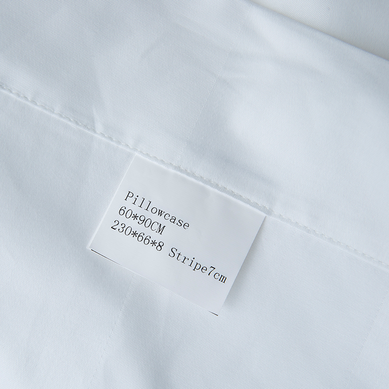 Set de lenjerie de pat de hotel cu cinci stele, cu dungi de satin de 7 cm, alb uni, 750TC, 100% bumbac Set de lenjerie de pat de hotel cu cinci stele, cu dungi de satin de 7 cm, alb uni, 750TC, 100% bumbac