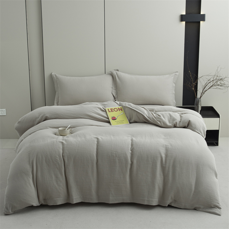 Set de lenjerie de pat super moale din tifon cu straturi duble, 100% bumbac