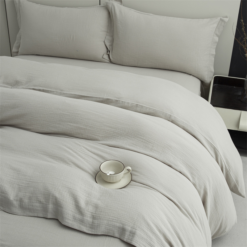 Set de lenjerie de pat super moale din tifon cu straturi duble, 100% bumbac Set de lenjerie de pat super moale din tifon cu straturi duble, 100% bumbac