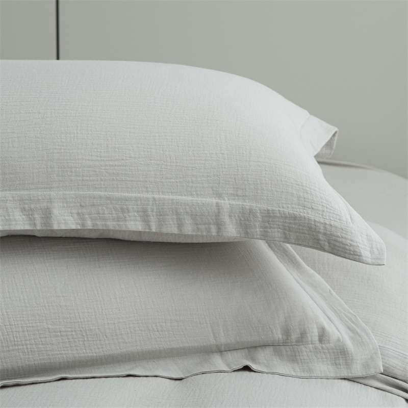 Set de lenjerie de pat super moale din tifon cu straturi duble, 100% bumbac Set de lenjerie de pat super moale din tifon cu straturi duble, 100% bumbac