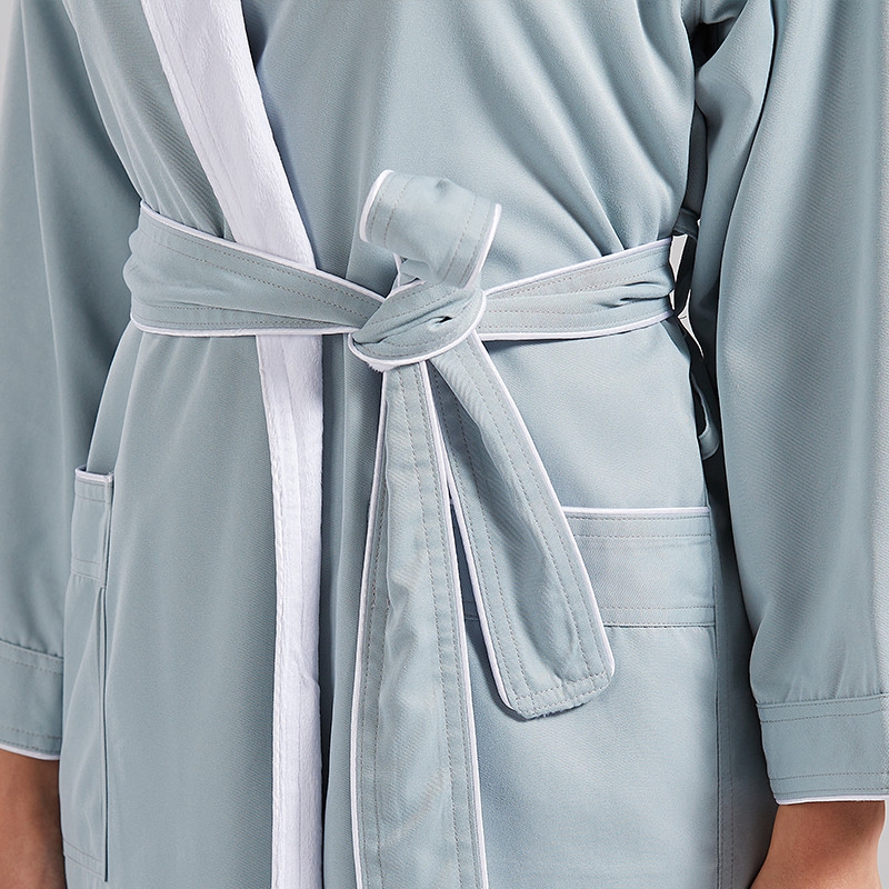 Halat de baie de hotel cu guler șal pentru adulți, cu două straturi, de cinci stele Halat de baie de hotel cu guler șal pentru adulți, cu două straturi, de cinci stele