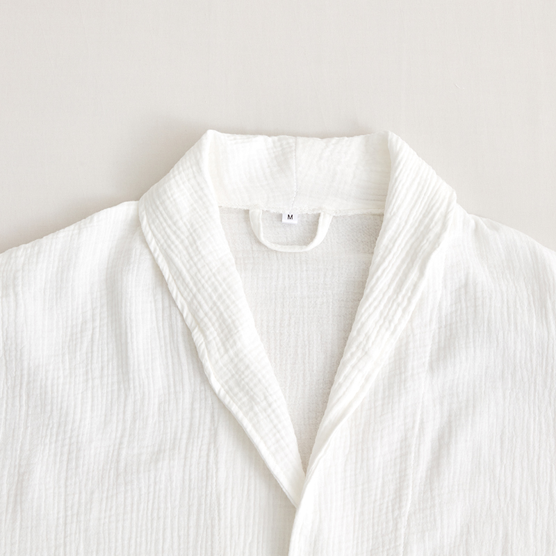 Dublu strat din tifon din bumbac guler șal Halat de baie pentru hotel Dublu strat din tifon din bumbac guler șal Halat de baie pentru hotel