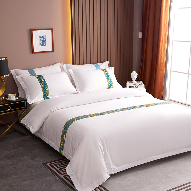 Set de lenjerie de pat pentru hotel din bumbac din anii 60 de ani Set de lenjerie de pat pentru hotel din bumbac din anii 60 de ani